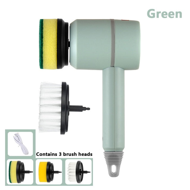 Power Spin Cordless Scrubber: The Ultimate Home Deep Cleaning Tool (3 Brush Heads Cleaner Multifunctional)