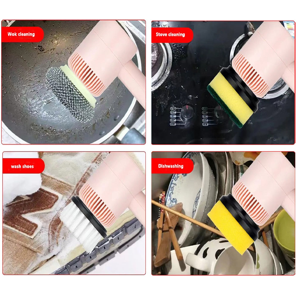 Power Spin Cordless Scrubber: The Ultimate Home Deep Cleaning Tool (3 Brush Heads Cleaner Multifunctional)